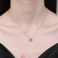 S925 Sterling Silver Moissanite Pendant Necklace, Four-Leaf Clover Design-0-2