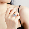Sterling Silver Moissanite Ring Women's Luxury Pave Pear Shape 4 Carat-0-1