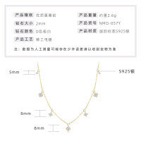 Sterling Silver Four-Leaf Clover Moissanite Necklace, Light Luxury Style-Four-leaf clover and shooting star necklace [K gold]  925 silver