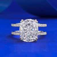 wholesale S925 Sterling Silver Imported High Carbon Diamond 9*11 White Diamond European and American Wish Bestseller Micro-Set Ring for Women-R291 White Diamond No. 5