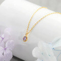 wholesale S925 Silver Plated 14K Gold Japanese Light Luxury Niche Tanzanite Ring/Earrings/Necklace Set-0-1