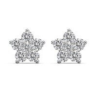 wholesale S925 Sterling Silver Women's Light Luxury New Floral Stud Earrings with Colorful Zirconia Design, Sweet and Fresh Style-White gold and white diamonds DY1D0390-SW-WH>925 silver