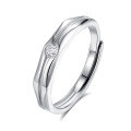 wholesale S925 Sterling Silver Original Design High-end Couple Rings Adjustable Plain Band Rings Valentine's Day Gift-0-133