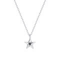 wholesale S925 Sterling Silver Korean-style Love Zircon Necklace For Women, Minimalist Star Pendant-0-0