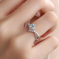 wholesale Sterling silver genuine D-color 80-point moissanite ring for women, with a sense of and sophistication, perfect for gifting to a girlfriend or for and wedding ceremonies-0-3