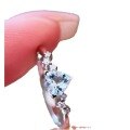 wholesale S925 Sterling Silver Red Elk Plump Triangle Aqua Zirconia Full Starry Sky Ring Unique Style Elegant and Whitening Zircon Silver Jewelry-0-3