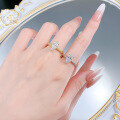 wholesale S925 Silver Retro Knot Twist 6*12 Marquise Ring Vintage Light Luxury Live Cross-Border-0-3