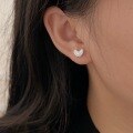 wholesale S925 Sterling Silver Irregular Heart Earrings Women's Design Fashion Forest Style Earrings Trendy-0-3