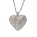 wholesale S925 Sterling Silver Celebrity Tongue Chen Same French Textured Heart Necklace for Women Fashion Collarbone Necklace-0-4