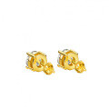 18K Gold Plated S925 Silver Four-Prong Ear Stud with Screw Back and Moissanite-0-1