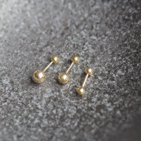 wholesale 9K solid gold classic small ball ear studs for sleeping-Single 2.9mm