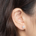 Sterling Silver 5MM Round Moissanite Classic Stud Earrings for Women Wholesale-0-2