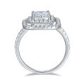 wholesale [18k Gold Plated 925 Silver] 2 Carat 6*8 Radiant Cut Full Moissanite Halo Ring-0-5