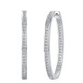 wholesale 925 Sterling Silver European & American Fashion Light Luxury Women's Earrings, High-End Elegant Large Hoop Earrings, Cross-Border Hot-Selling Moissanite Studs-0-4