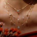 wholesale S925 Sterling Silver Lucky Four-Leaf Flower Mini Necklace for Women, Small and Unique Design, French Elegance with Colored Gemstones, Luxurious Gift-0-1