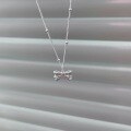 wholesale S925 Sterling Silver Bow Necklace for Women, Korean New Design, Small and Exquisite, Luxurious and Elegant Choker-0-3