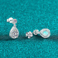 S925 Sterling Silver Moissanite Waterdrop Earrings, Elegant and Sparkling-0-1