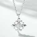 Metal Cross Necklace Unisex Classic Simple Iris Flower Design-0-0