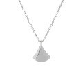 wholesale S925 Sterling Silver Korean Minimalist Niche Design Versatile Smooth Fan-Shaped Collarbone Necklace for Women-0-4