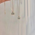 wholesale 925 Sterling Silver Minimalist Sugar Cube Aquamarine Perfume Bottle Pendant Necklace for Women, Crystal Choker Collarbone Chain New Arrival-0-0