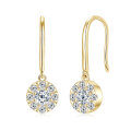 S925 Sterling Silver Moissanite Round Earrings, Simple Fashion Ear Hooks-0-3