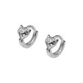 wholesale 925 Sterling Silver Cute Fox Ear Studs with Rhinestones, Personality and Elegant Animal Earrings for Women G1713-0-4
