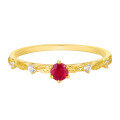wholesale 10K gold jewelry, fresh and sweet forest-style ruby/London blue topaz ring, original factory wholesale-0-2