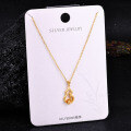 S925 Sterling Silver K Gold Pendant Necklace with Gourd and Plain Pi-0-23