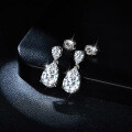 wholesale 18k Gold Plated S925 Silver 7*11mm Pear-Shaped Full Moissanite Stud Earrings, New Style-0-1