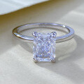 wholesale S925 Sterling Silver New Square Ice-Cut 6*8 Zircon Ring for Women-0-3