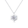 wholesale S925 Sterling Silver Moissanite Geometric Pendant Fashion Choker Necklace Accessories Cross-Border Live Streaming Hot Selling Source Wholesale-0-5