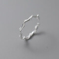 wholesale S925 silver wavy bead line encircled ring Korean style personality elegance women's jewelry R00287-0-3