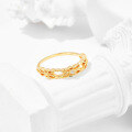 wholesale 14K gold-plated S925 silver white zircon ring with starry lace hollow-out design, Christmas limited edition-0-3