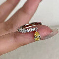 wholesale 925 Silver 4*6 Yellow Diamond Teardrop Open Ring Minimalist Style, Zhuozhifan Jewelry New Live Stream New Ring-0-0