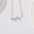 wholesale S925 Sterling Silver Necklace for Women, Light Luxury, Niche, Minimalist, Ripple Design, Heartbeat-Inspired, Stylish, Collarbone Chain-0-1