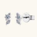 wholesale S925 Sterling Silver Hypoallergorean European and American New Fashion Minimalist Moissanite Stud Earrings for Women, Trendy and Edgy Style Earrings-0-1