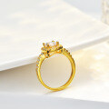 14K Gold Plated S925 Silver Ring with 1ct 65mm Moissanite-0-1