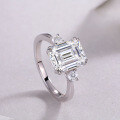 925 Silver Cross-Border Hot-Sale Octagonal Ring with 3D Moissanite-0-2