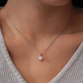 S925 Sterling Silver 1-Carat Moissanite Classic Six-Prong Pendant Necklace Wholesale-0-2