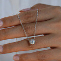 14K Gold Plated 925 Silver Four-Prong 1ct Moissanite Pendant Necklace-0-0