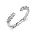 wholesale 925 Sterling Silver Ring for Women, Light Luxury High-End Stackable Super Sparkling Marquise Cut Rhinestone Ring-0-6