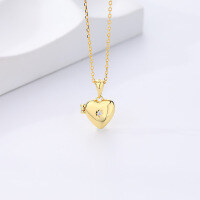 wholesale 925 Silver Cross-border Ins Love Heart Frame Pendant With Zircon, Wholesale In Stock-A2773-Gold 925 Silver