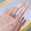 wholesale S925 silver jewelry new imported high-carbon diamond 4*4 fat square row ring women's-0-3