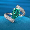 wholesale Platinum & Diamond New Teardrop Paraiba 7x11 Ice-Cut Halo Full DiamondIns Ring-0-0