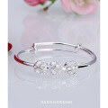 wholesale 990 Silver Children's Bracelet Ethnic Style Hollow Beaded Push-Pull Sliding Adjustable Baby Bangle-0-3