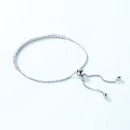 wholesale S925 Sterling Silver Korean Japanese Style Women's Fashion Simple Full Diamond Ultra Sparkly Adjustable Bracelet Wholesale from Manufacturer-0-1