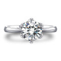 S925 Sterling Silver Classic Six-Claw Moissanite Ring, Cross-Border Bestseller-0-3