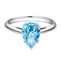 wholesale S925 Sterling Silver 1-carat Teardrop Pear-shaped Ring for Women and Men, High-end Jewelry-0-13