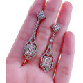wholesale S925 Silver New 1-Carat White Zircon Green Diamond Earrings for Women, Cross-Border Wis Best-Seller-0-3