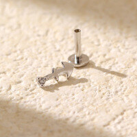 wholesale 925 Sterling Silver Piercing Studs Earrings Twelve Zodiac With Flat Back  For Women-Platinum (Sagittarius) 925 silver (price per piece)